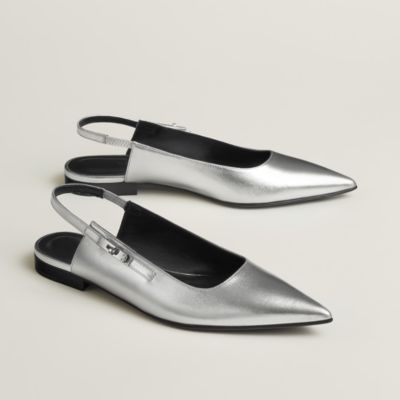 スリングバックs - グレー - レディス レザーバレエシューズ | Hermès